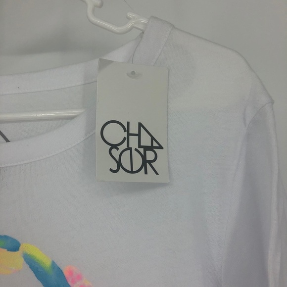 CHASER NWT PEACE SIGN WATER COLOR GRAPHIC TEE WHIT - Picture 5 of 6